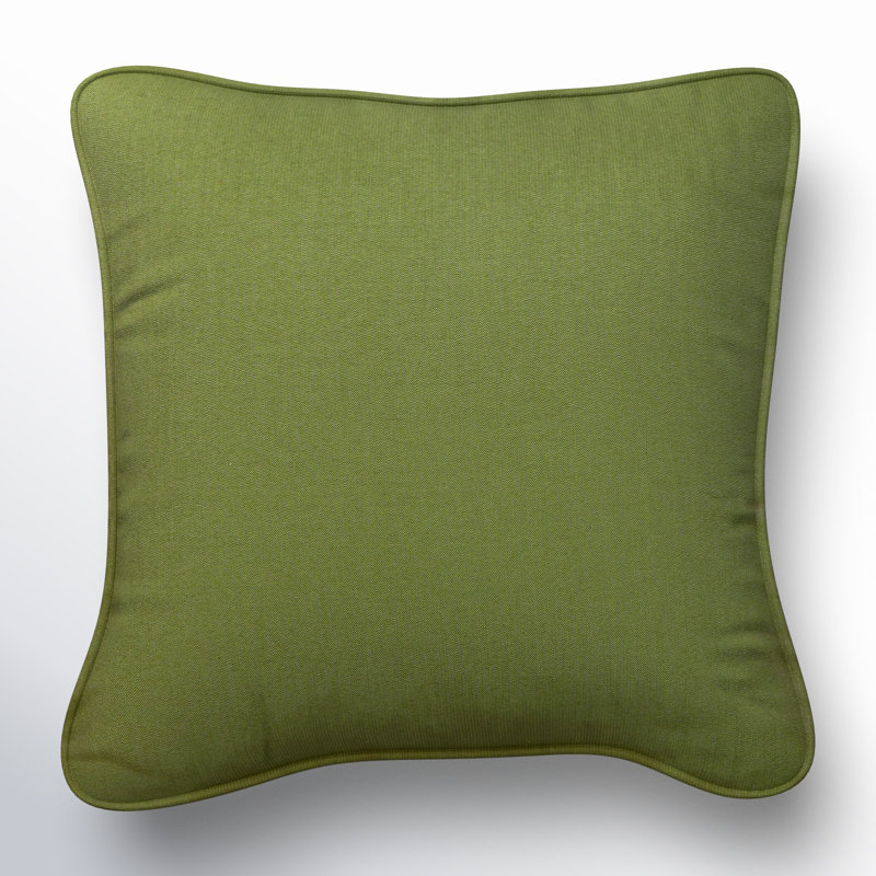 Hansah Outdoor Reversible Throw Pillow, 18" H x 18" W x 6" D, Sunbrella Spectrum Cilantro