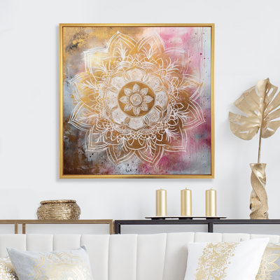 Mandala doré rose I - impression