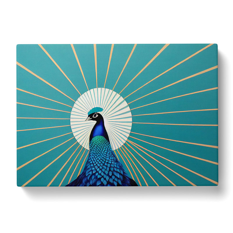 Beauty Of The Peacock Abstract - Wrapped Canvas, 50cm H x 76cm W x 3cm D