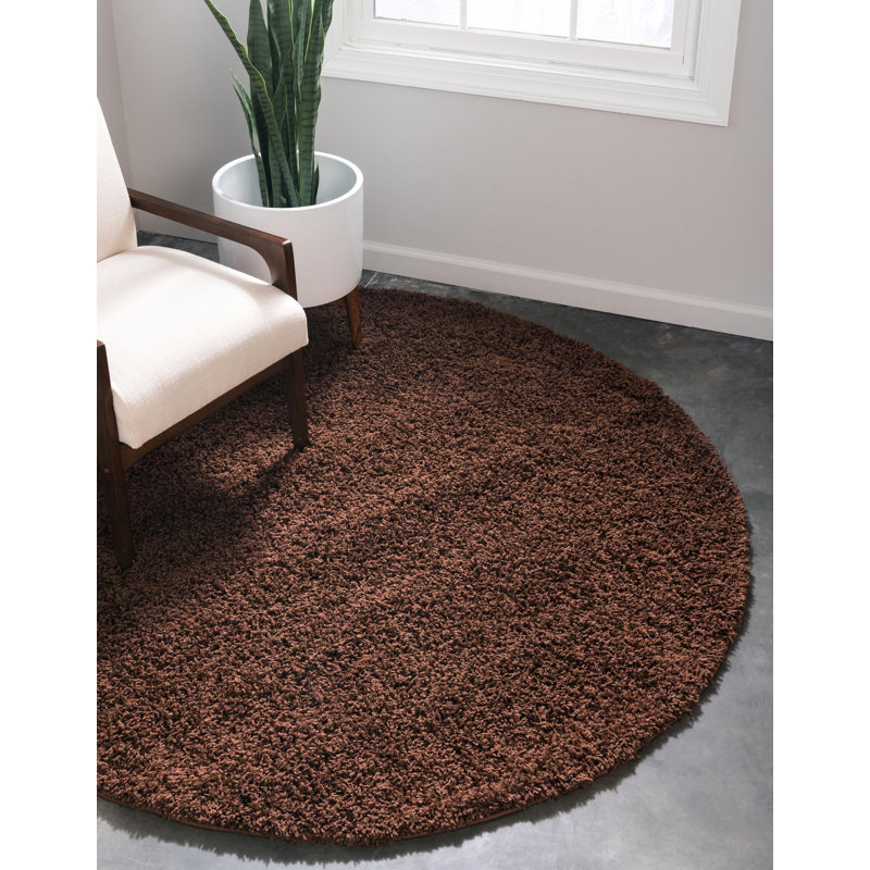 Tapis brun chocolat Caputto, Rond 7 pi 10 po