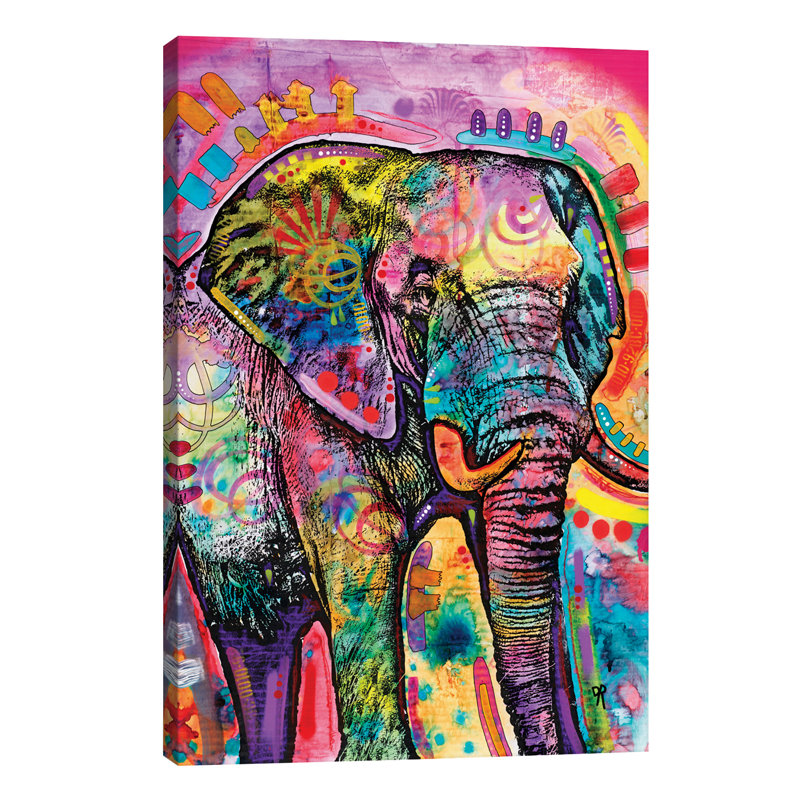 Elephant II by Dean Russo - Painting on Canvas, No Frame, 66.04 cm H x 45.72 cm W x 1.91 cm D
