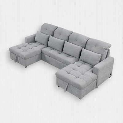 3-Piece 110.2'' Upholstered Chenille U-Shape Sectional
