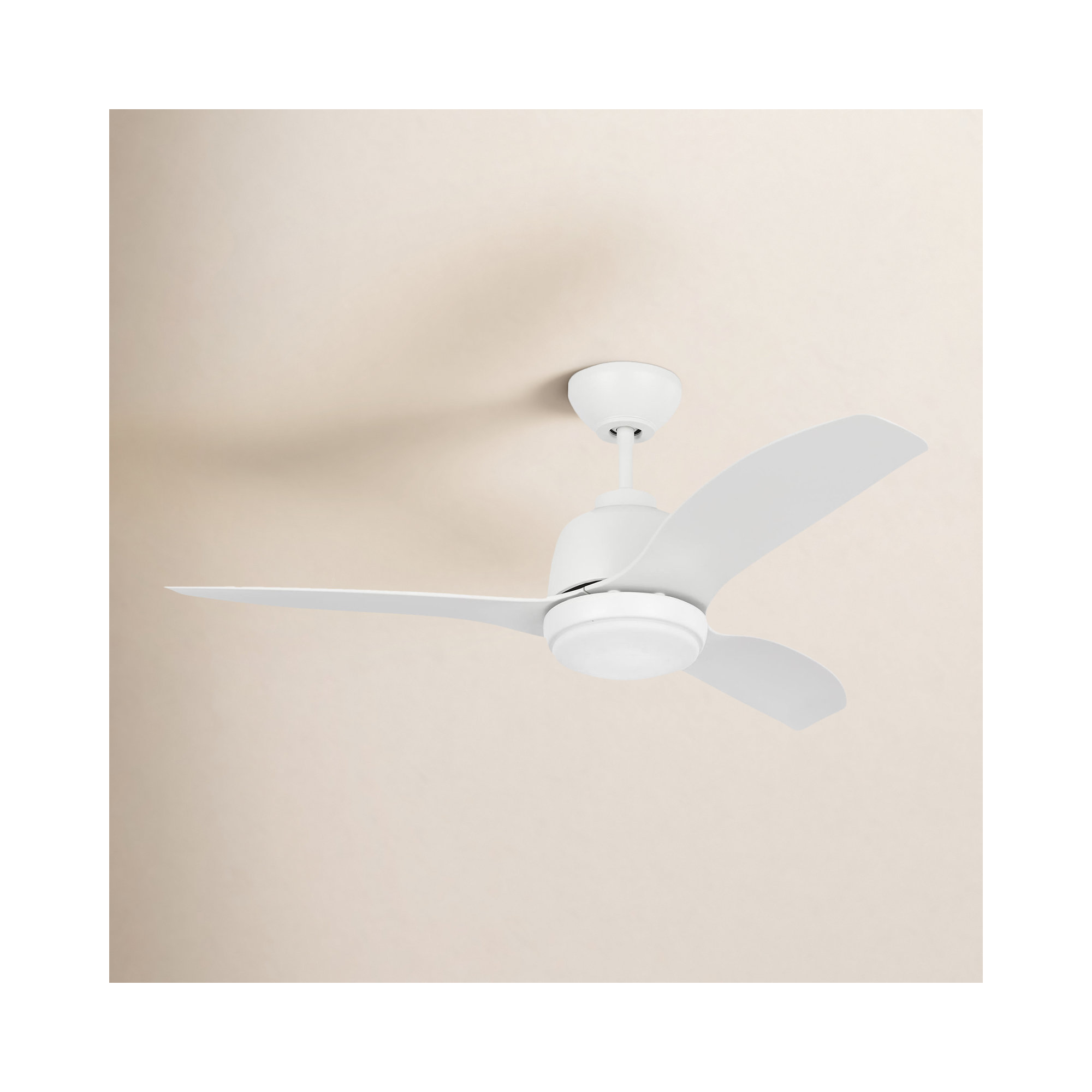 44'' Ceiling Fan with LED Light Kit, 12.18" H x 44" W x 44" D, White, White