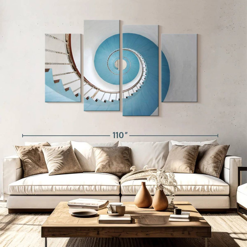 Lilie Blue Spiral Staircase, 54'' H x 84'' W