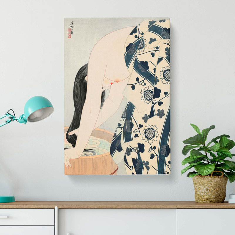 Girl Washing Her Hair by Ito Shinsui - Wrapped Canvas, 50cm H x 35cm W x 3cm D