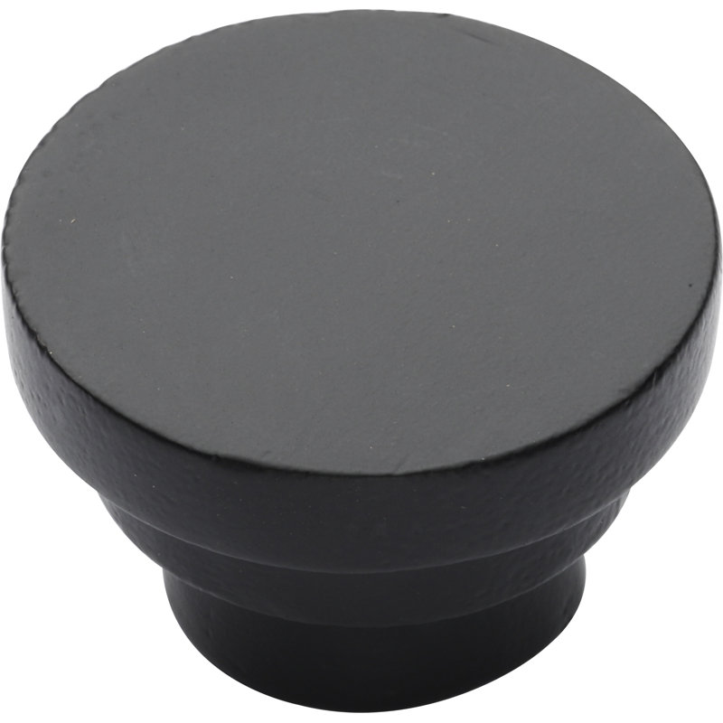 Bouton d'armoire rond, Noir mat, 1.25