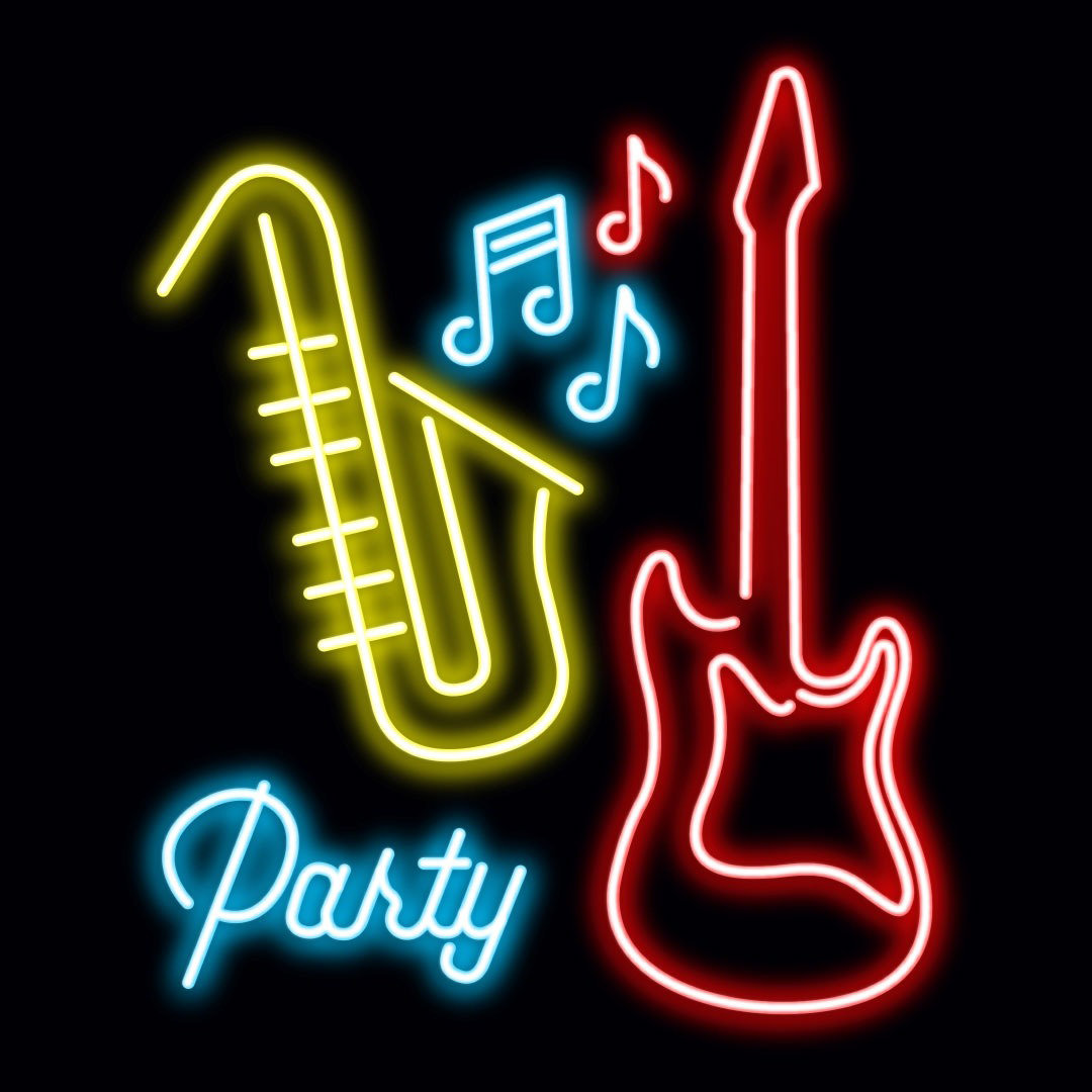 Neon Sign Party Music Wall Décor