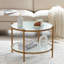 Petite table basse ronde dorée mat