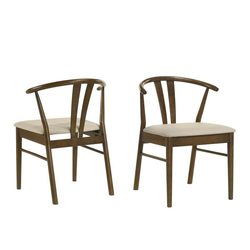 Ensemble de 2 chaises de salle à manger, noyer, Noyer
