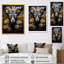 Chèvre noire, Illustration florale - Art mural animal de chèvre-2114371048-2114371050
