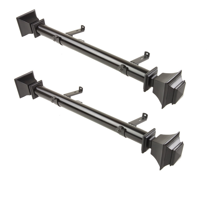 Tringle à rideaux latérale réglable 1,5 po Monty, Noir