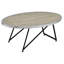 Table basse ovale en chêne gris patiné et noir