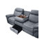 Canapé inclinable en velours gris deux tons Zubaida avec port USB et table rabattable