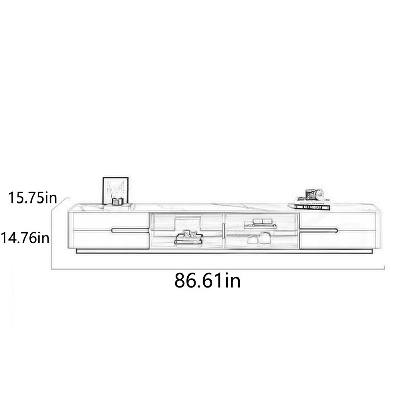 Meuble télé simple et créatif, 86.61"