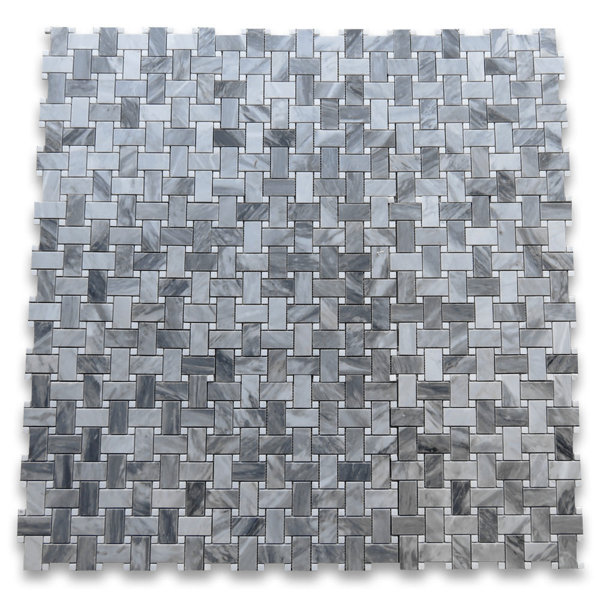 Bardiglio 12" x 12" Marble Pinwheel Mosaic Wall & Floor Tile