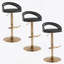Tabouret de bar réglable en métal doré et similicuir noir avec repose-pieds arrondi en T - ensemble de 3-1519871652-1519871658