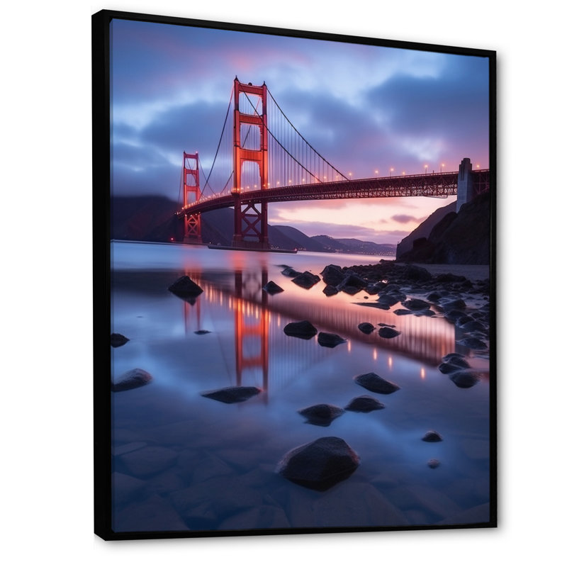 San Francisco Golden Gate Dream II sur impression sur toile, Cadre flottant noir, H 32 po x l 24 po x P 1 po