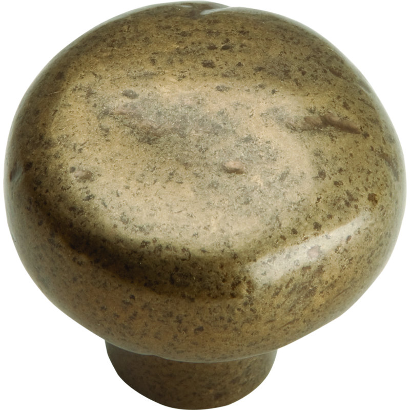 Distressed 1 3/8" Diameter Round Knob, Antique Champagne