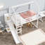 Lit mezzanine simple en bois avec glissade-152689436