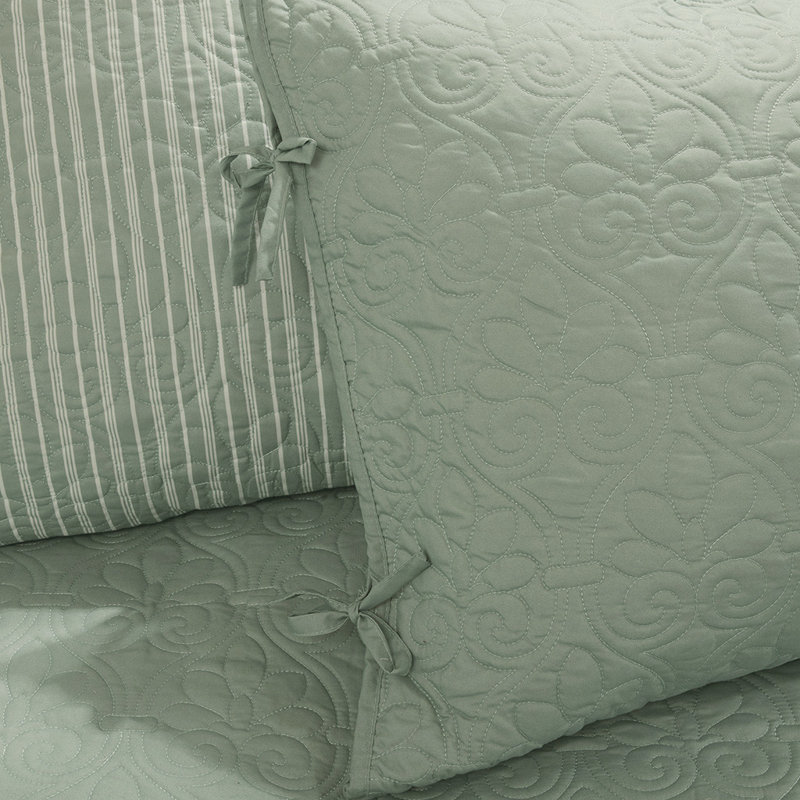 Seafoam Blue Floral Reversible Daybed Cover Set