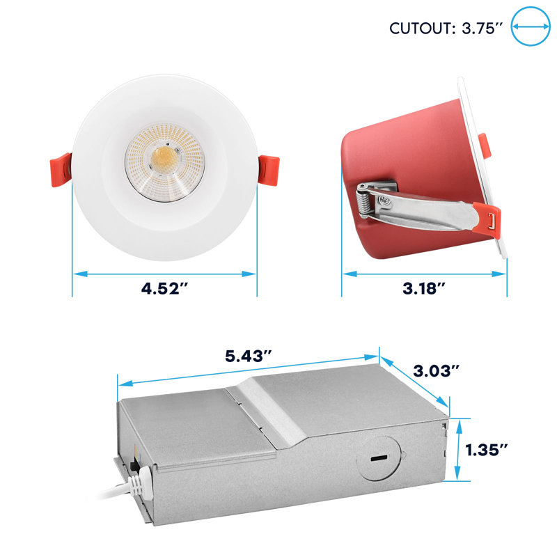 Luminaire encastré à DEL J-Box 5CCT 2700K-5000K Luxrit