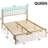 Omartin 45.4'' Bed Frame Twin Size with Armrests Headboard & RGB Light, Upholstered Twin Size Bed Platform with Drawers-685555291-733436153