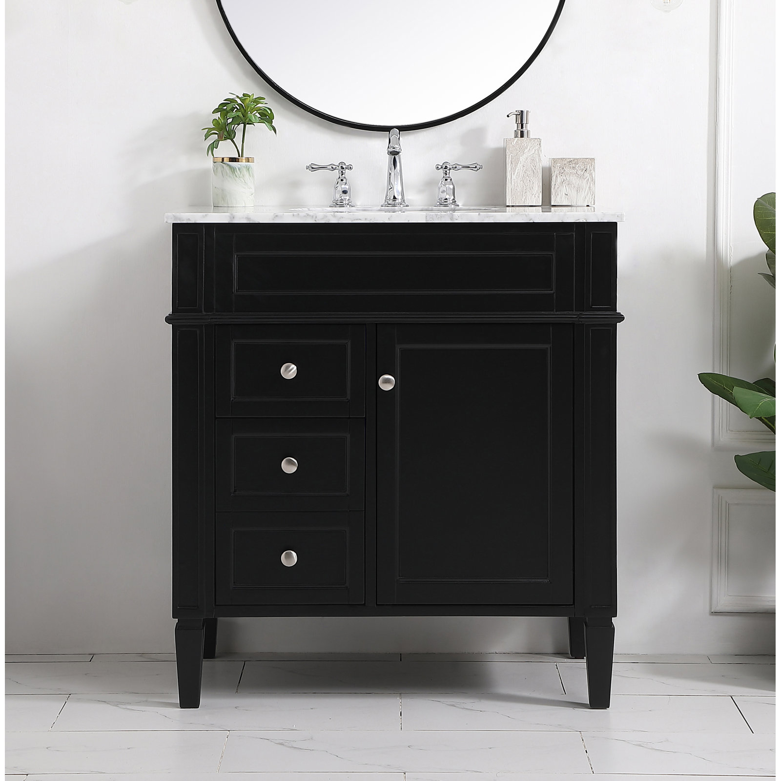 Rivers 32'' Single Bathroom Vanity, Black