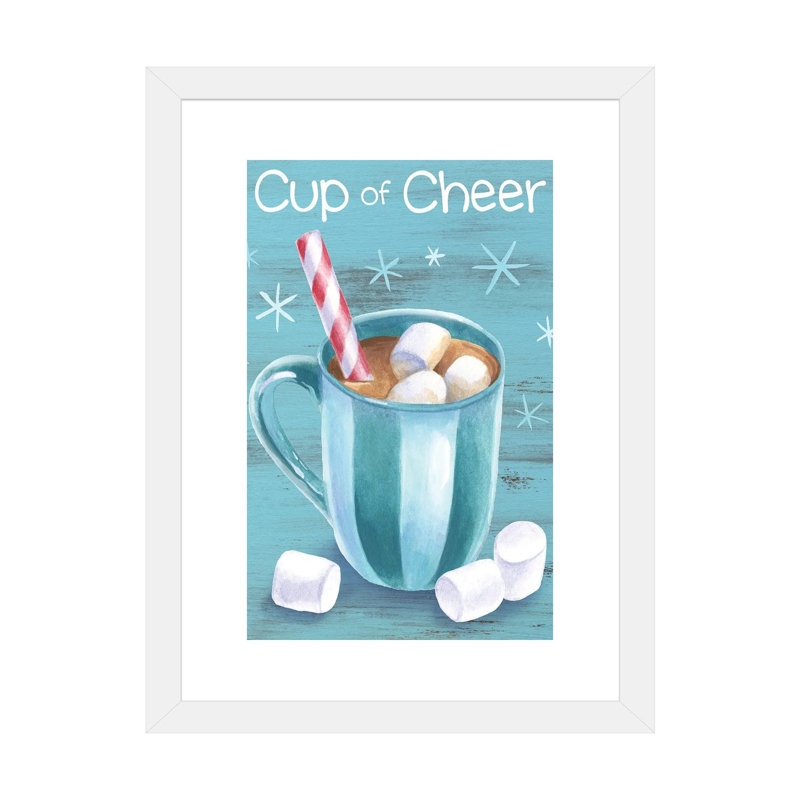 " Peppermint Cocoa I-Cup Of Cheer " by Kelsey Wilson, White, 24" H x 16" W x 1" D, White Paper