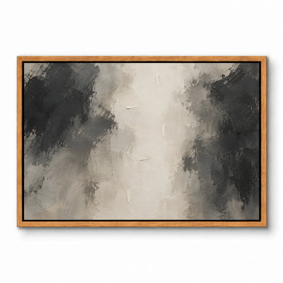 «Dark Brushstrokes Flanking A Cream Center», art mural encadré sur toile, art mural décoratif pour le salon, la chambre à coucher, le bureau et la maison