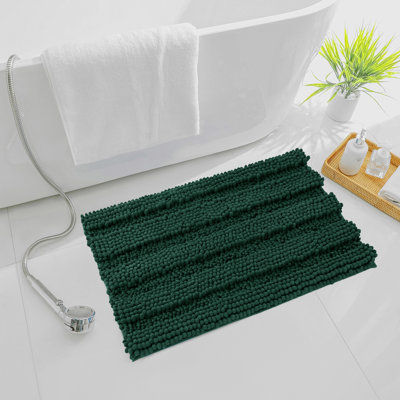 Faddis Soft Striped Rectangle Absorbent Non-Slip Bath Rug