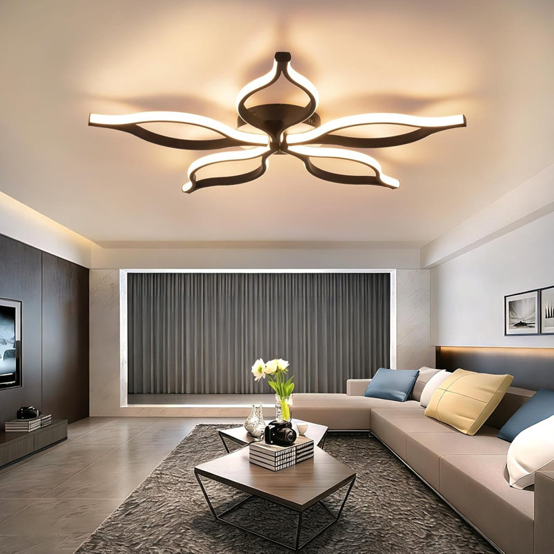 LED Semi Flush Mount, Black