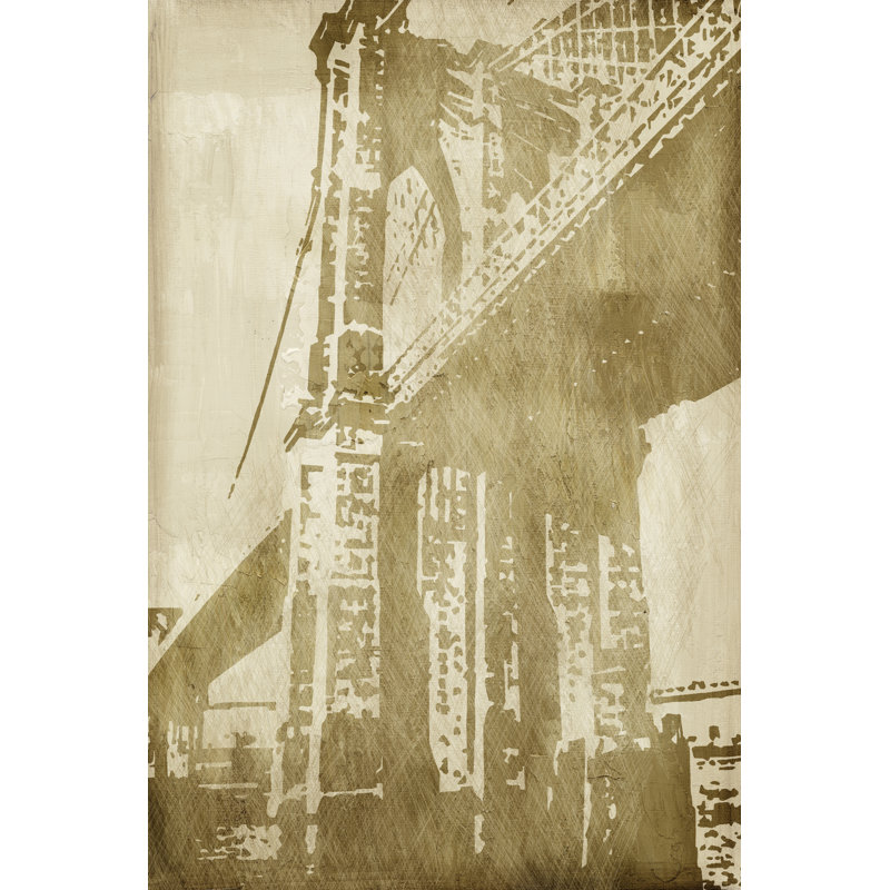 Bridge Etching I - Wrapped Canvas Print, 46cm H x 30cm W x 3.8cm D