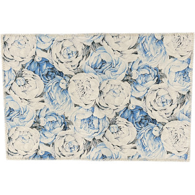 Tapis lavable en microfibre Peony Passion