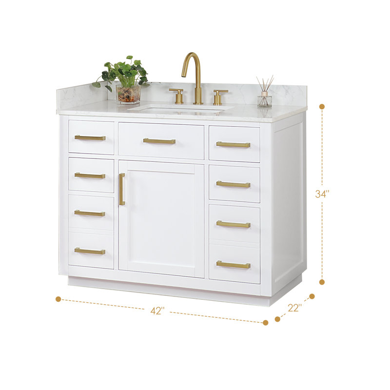 Ensemble meuble-lavabo simple Gavino 42 po, Blanc