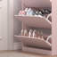 Armoire de rangement à chaussures à 3 niveaux avec tiroirs rabattables, organisateur de chaussures autoportant 24 paires de 31,5 po de largeur pour le vestibule-1337289171