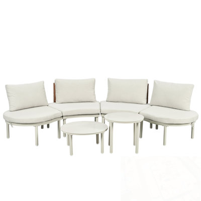 6-pieces Outdoor Sofa Set with 2 High-Low Coffee Tables