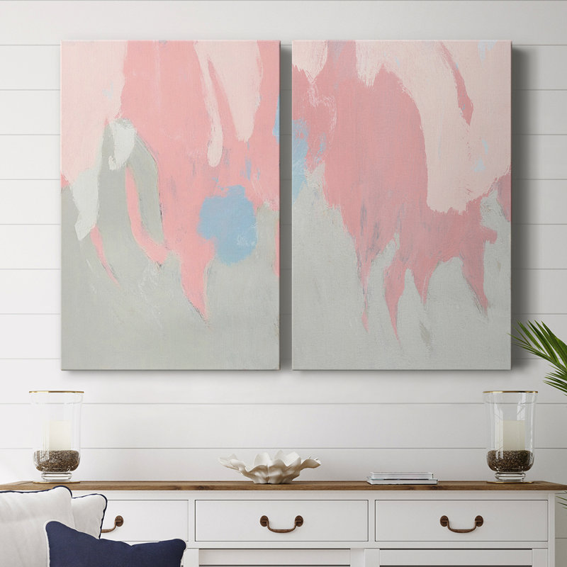 Blushing Abstract I-Premium Gallery Wrapped Canvas -Ready to Hang
