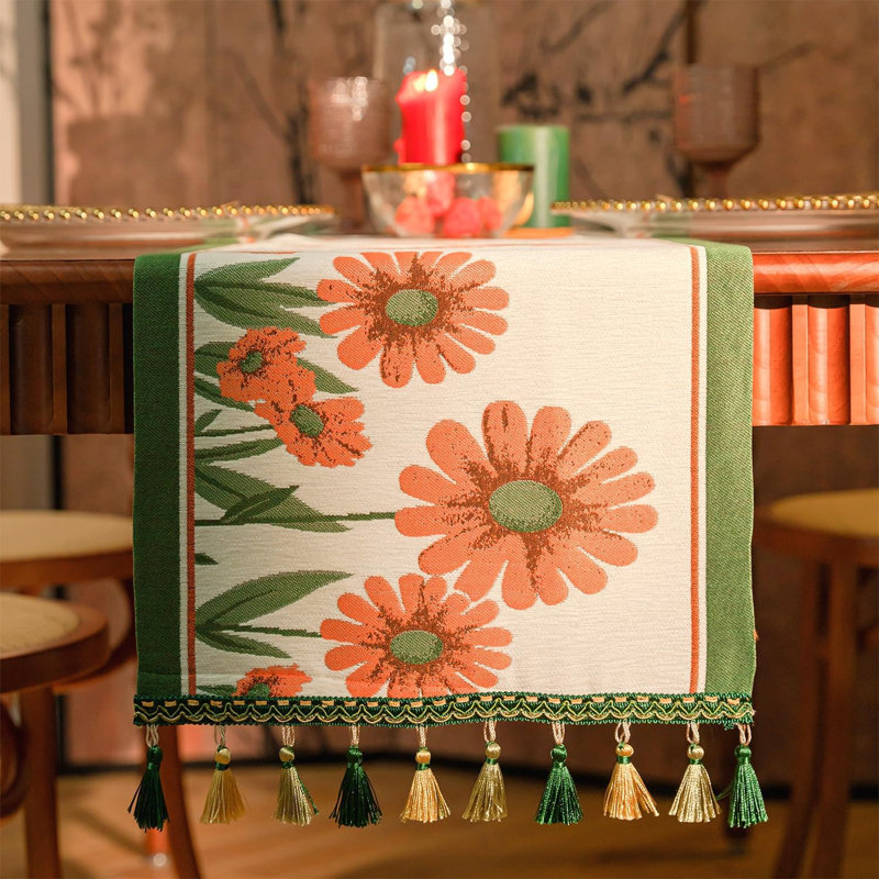 13×72 Inch Retro-luxury Table Runner With Tassels