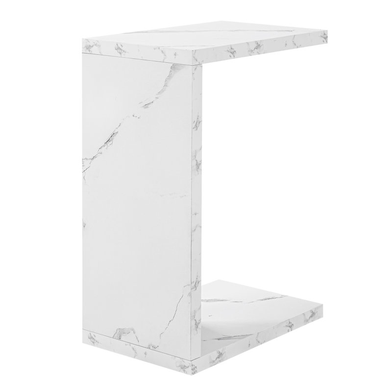 Table en C avec rangement Haught, Marbre blanc