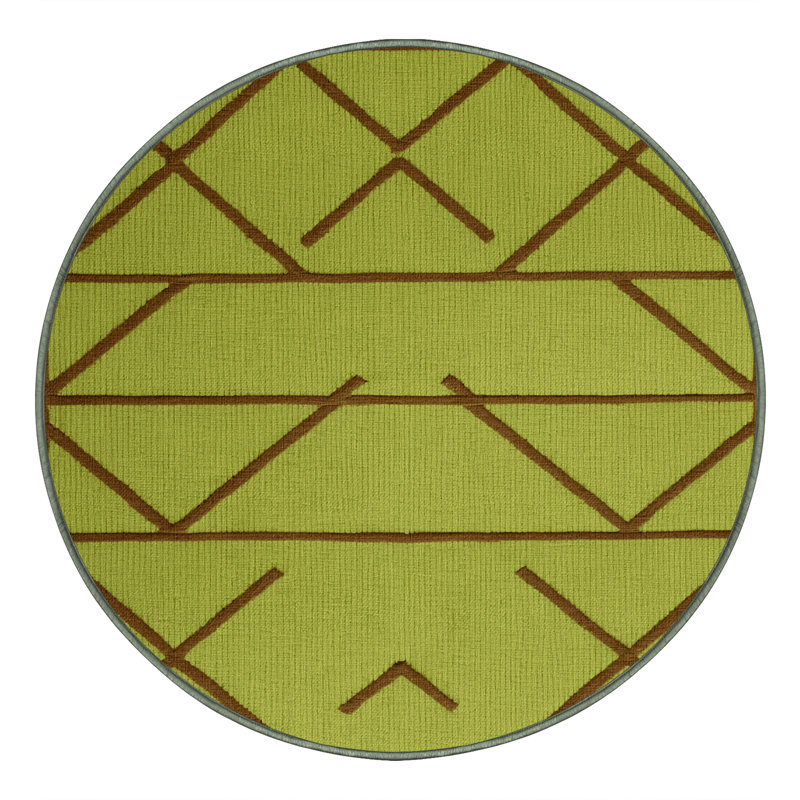 Tapis vert en treillis lavable à la machine, Rond 3 pi