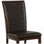 Ensemble de 2 chaises d'appoint Calista en similicuir espresso avec siège rembourré et dossier capitonné