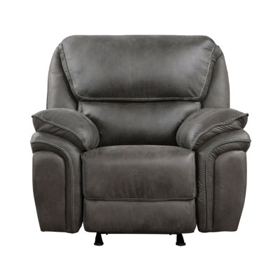 Plush Modern Design Living Room Rocker Reclining Chair Gray Microfiber Upholstery Solid Wood Frame Furniture 1Pc