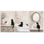 Art de chat fantaisiste, images de salle de bain et de coiffeuse, impression sur toile encadrée, 3 pièces-128129664-128129663
