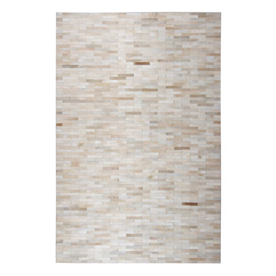 Tapis beige en cuir Patchwork