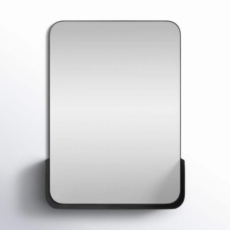 Metal Rectangle Wall Mirror, Black