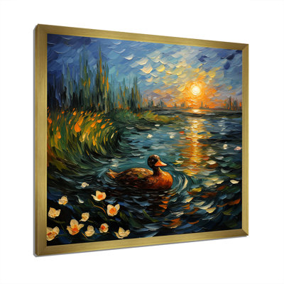 «Blue Duck At The Pond I», art mural canard