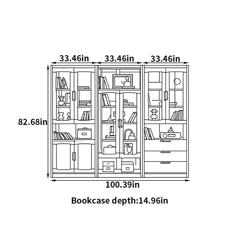 Bibliothèque de style chinois moderne