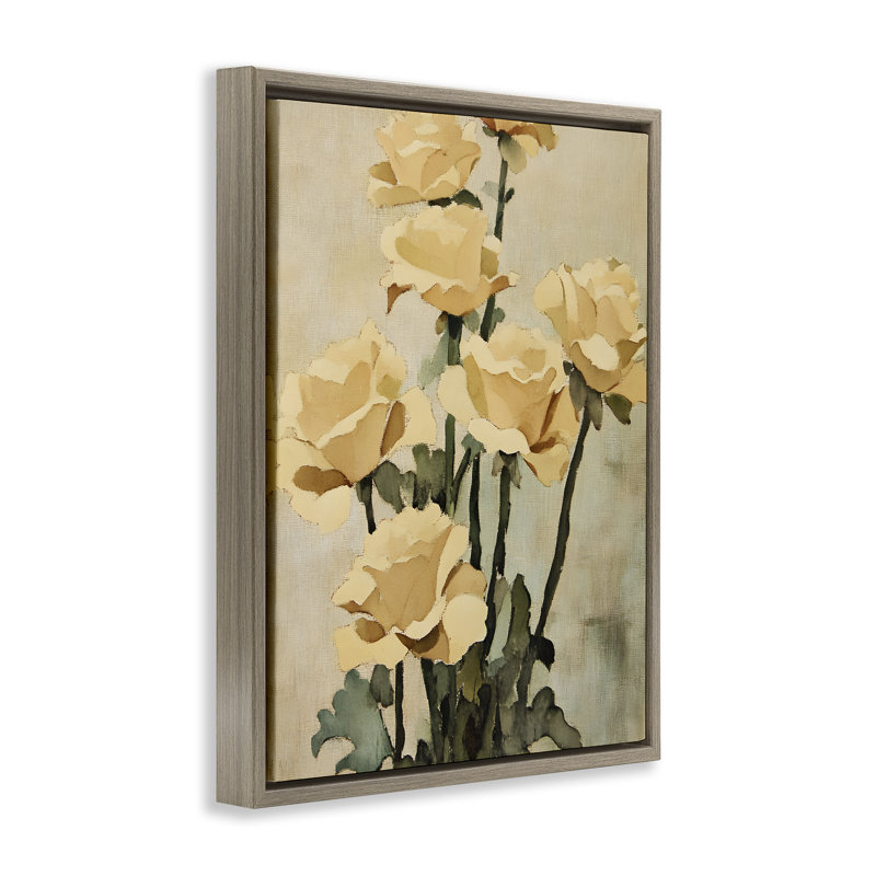 Cadre flottant Vintage Roses, par Franklyn Gregory, Cadre flottant orme Montalcino, H 21 po x l 17 po