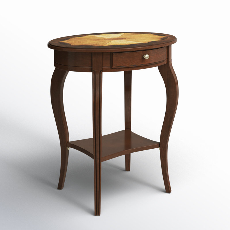 Jeanette Nouveau Oval Side Table, Plantation Cherry