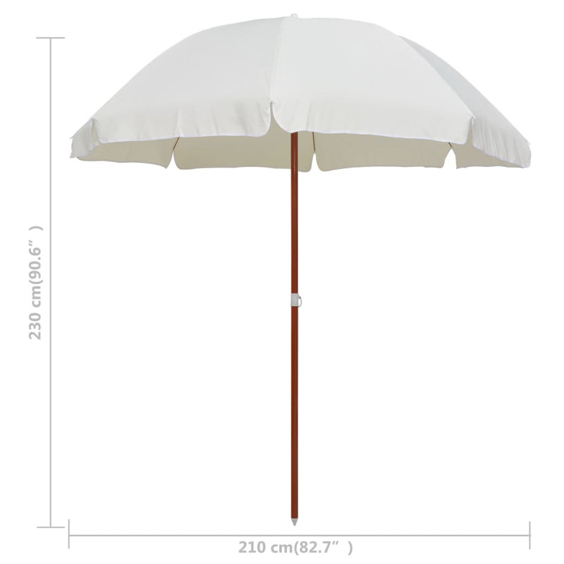 Grand parasol de jardin extérieur en acier et polyester Sand Garden Parasol